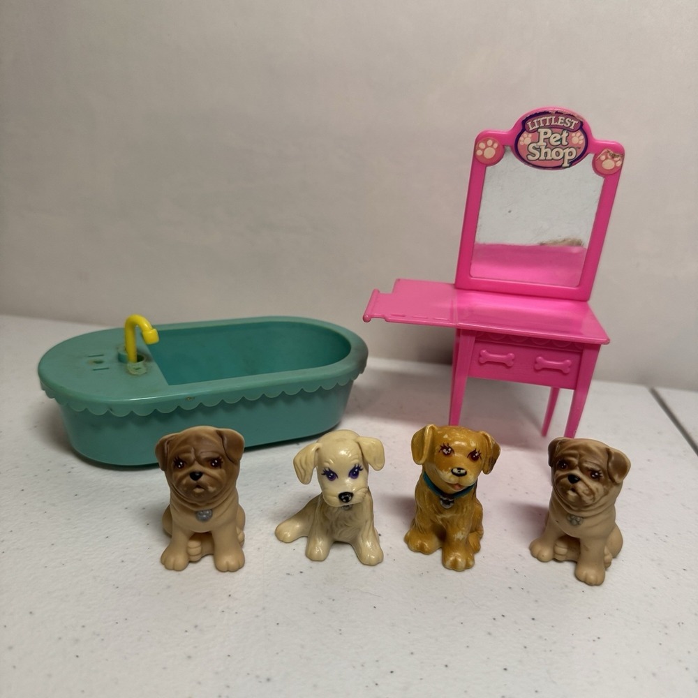 VTG Kenner 1993 Littlest‎ Pet Shop Pal Around Pups Splash Happy Puppies LPS